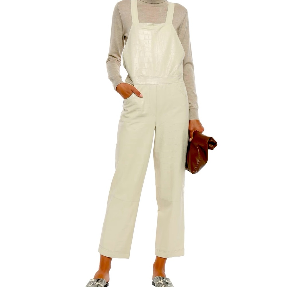 NANUSHKA Frank croc-effect vegan leather jumpsuit Size Large